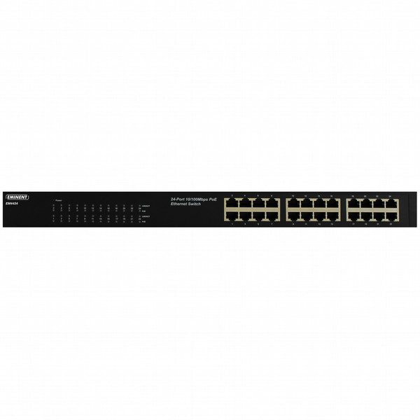 Eminent EM4434 Неуправляемый Fast Ethernet (10/100) Power over Ethernet (PoE) Черный сетевой коммутатор