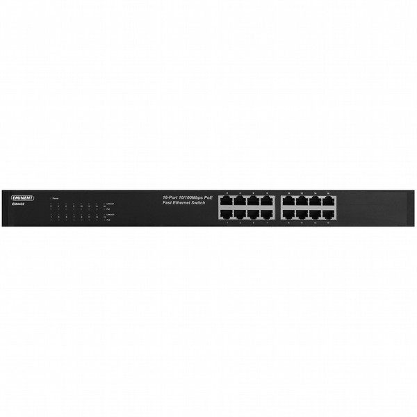 Eminent EM4433 Unmanaged Fast Ethernet (10/100) Power over Ethernet (PoE) Black network switch