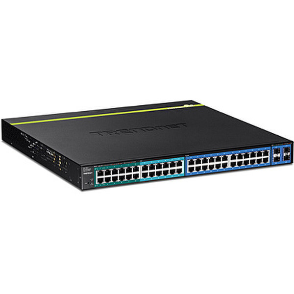 Trendnet TPE-4840WS Managed network switch Gigabit Ethernet (10/100/1000) Energie Über Ethernet (PoE) Unterstützung 1U Schwarz Netzwerk-Switch