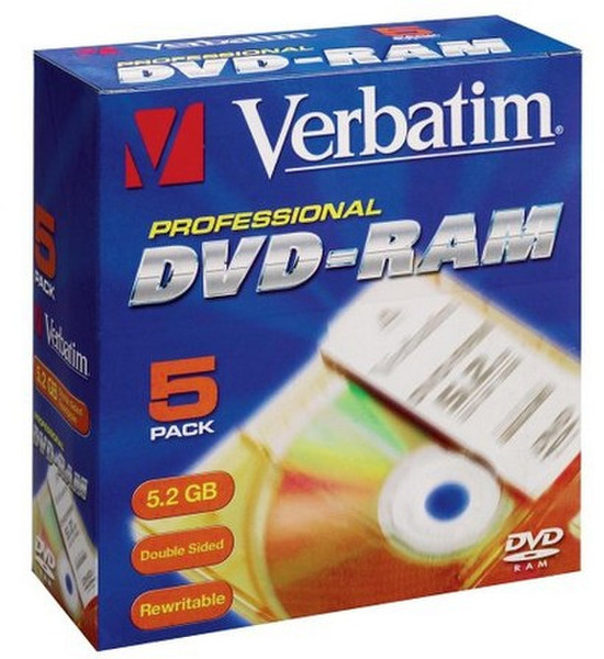 Verbatim 5x 5.2GB DVD-RAM 5.2GB DVD-RAM 5pc(s)