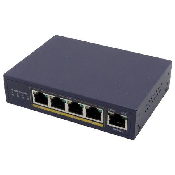 MCL ETS-HFSW4/1-P Fast Ethernet (10/100) Power over Ethernet (PoE) Черный сетевой коммутатор