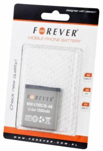 Forever FO-NOK-BL-6Q Lithium-Ion 1050mAh rechargeable battery