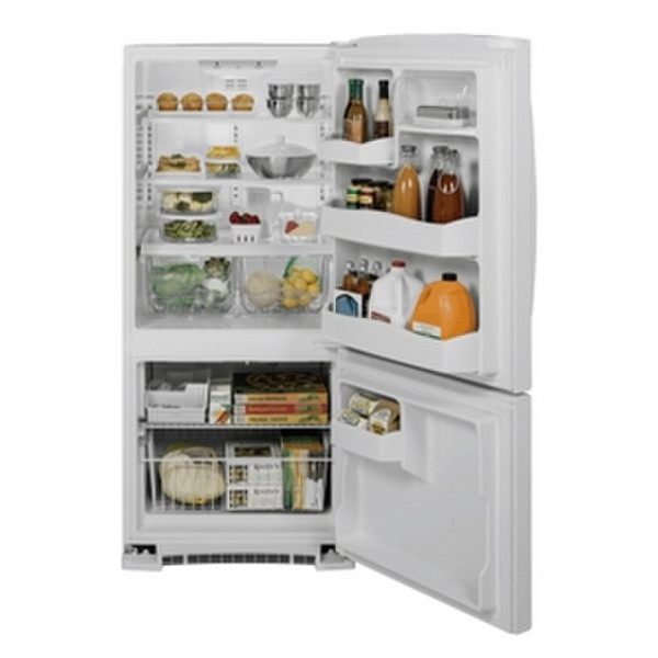 GE GBR20DTERWW Отдельностоящий 399.27л 172.73л Белый холодильник с морозильной камерой
