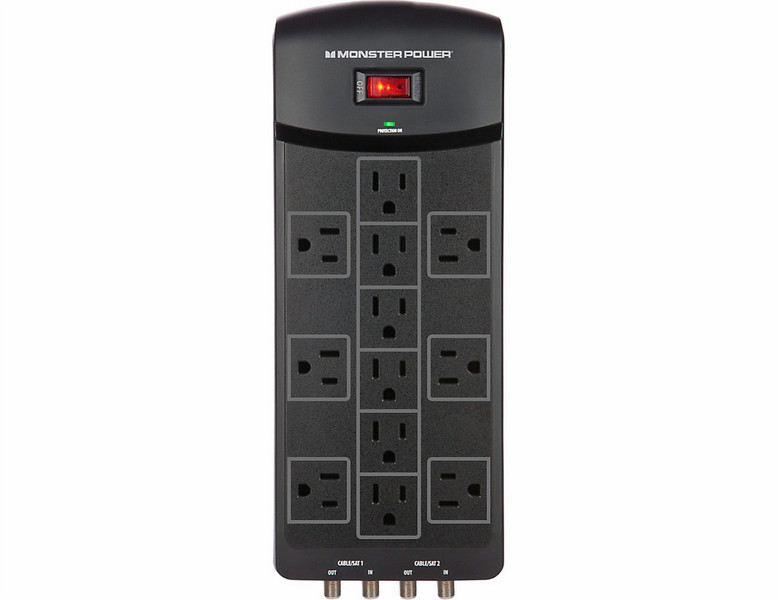 Monster Cable 121871 12AC outlet(s) Black surge protector