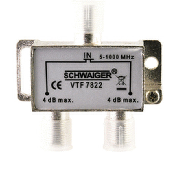 Schwaiger VTF7822 531 Cable splitter Silber Kabelspalter oder -kombinator