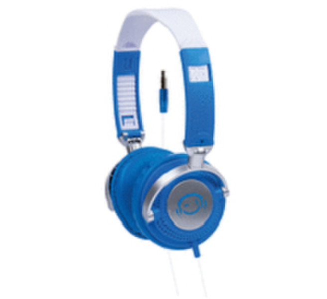 Schwaiger KH500BL 031 ohrumschließend Kopfband Blau, Weiß Kopfhörer