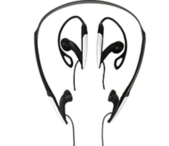 Schwaiger KHSet 031 im Ohr Ohrbügel, Nackenband Schwarz, Weiß Kopfhörer