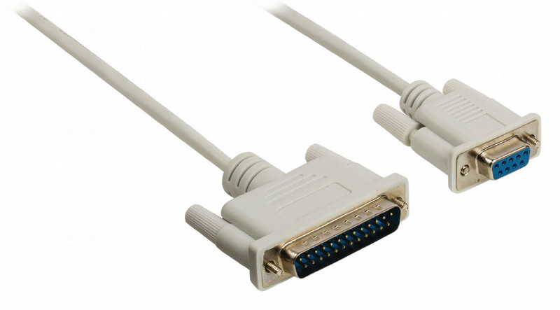 Valueline 2m VGA 2m VGA (D-Sub) 9-pin VGA (D-Sub) 25-pin Elfenbein VGA-Kabel