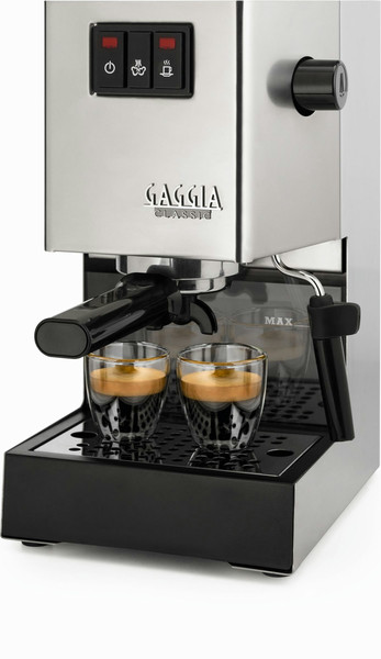 Gaggia RI9403/11 freestanding Manual Espresso machine 2.1L 2cups Black,Stainless steel coffee maker