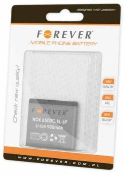Forever FO-NOK-BL-6P Lithium-Ion 900mAh Wiederaufladbare Batterie