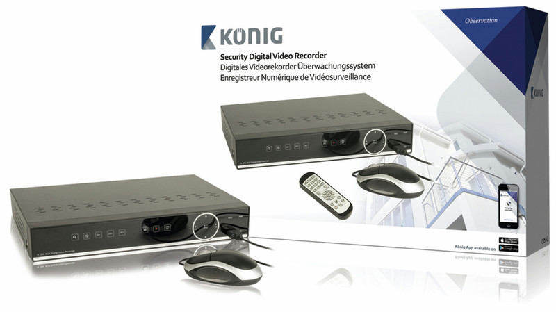 König SAS-DVR1008 Черный цифровой видеомагнитофон