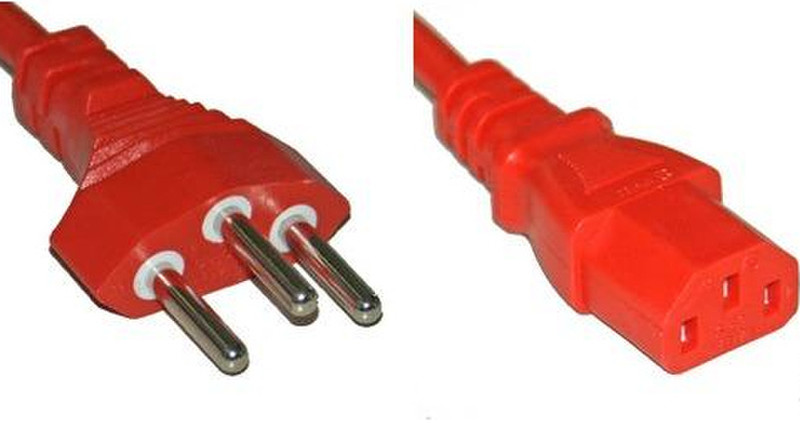 Diverse Electronics T12-C13, 1m 1m C13 coupler Red