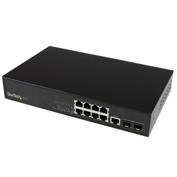StarTech.com IES101002SFP Управляемый L2 Gigabit Ethernet (10/100/1000) Черный сетевой коммутатор