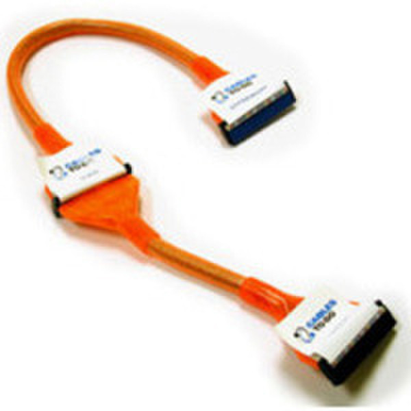C2G 18in Go!Mod Molded Round 2-Device Ultra ATA133 EIDE Cable Orange cable tie