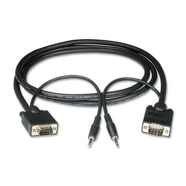 C2G 3ft HD15 M/M UXGA Monitor Cable / 3.5mm Audio 0.9м VGA (D-Sub) + 3,5 мм VGA (D-Sub) + 3,5 мм Черный VGA кабель