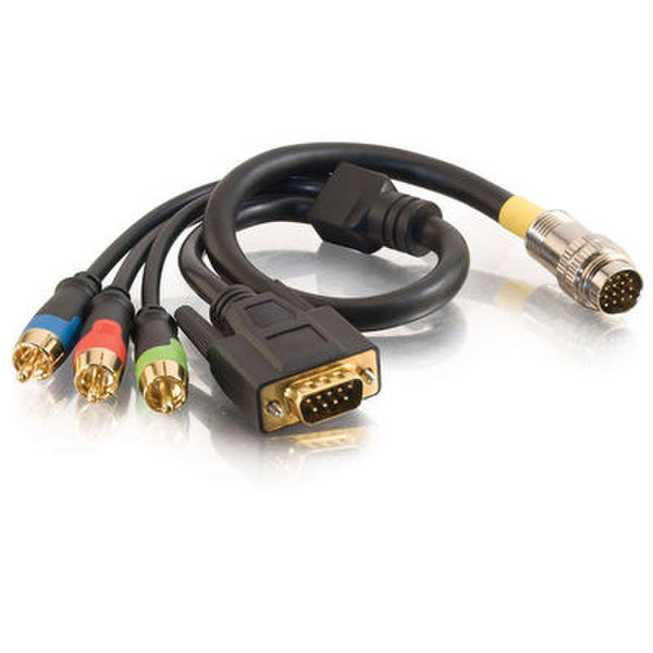 C2G 1.5ft RapidRun™ DB9 + Component Video Flying Lead 0.45m Schwarz