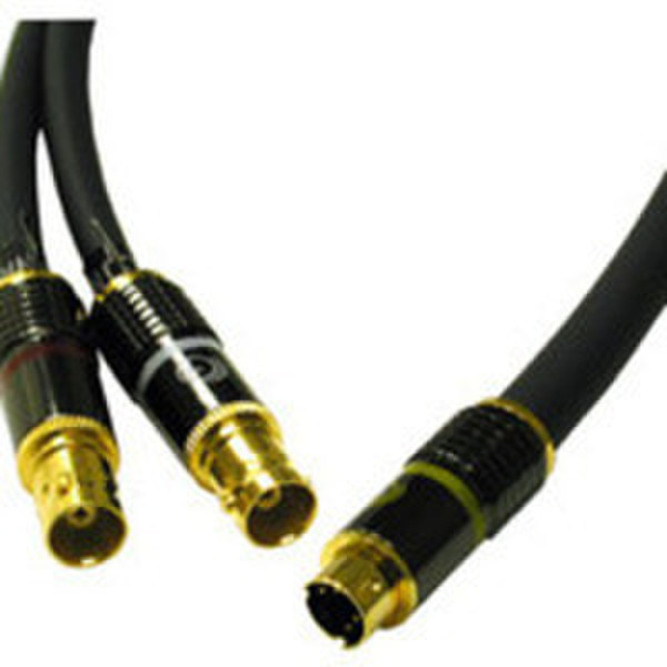 C2G 1.5ft SonicWave™ One S-Video Male to Two BNC Coax Female Y-Cable 0.45m S-Video (4-pin)