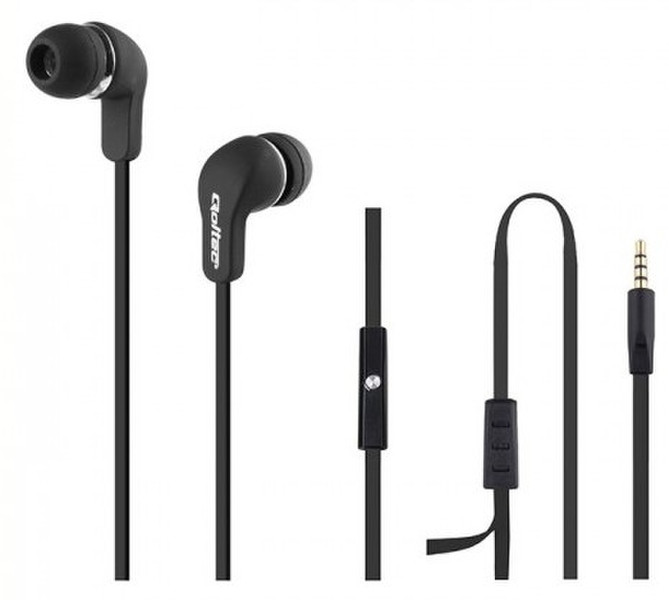 Qoltec 50800 Binaural In-ear Black mobile headset