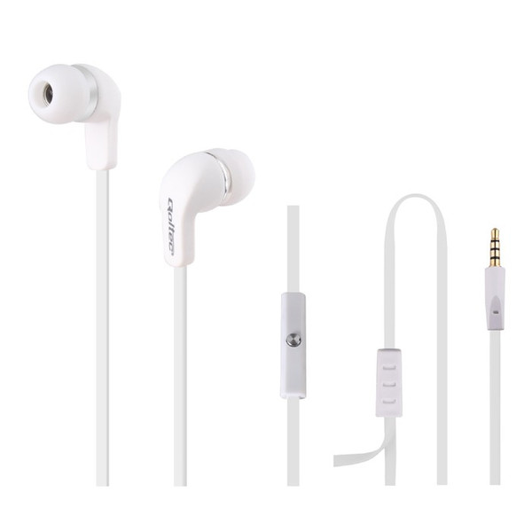 Qoltec 50801 In-ear Binaural Wired White mobile headset
