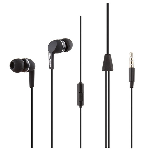Qoltec 50802 In-ear Binaural Wired Black mobile headset
