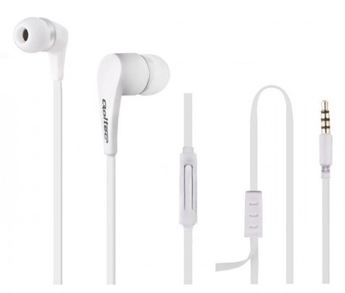 Qoltec 50803 Binaural In-ear White mobile headset