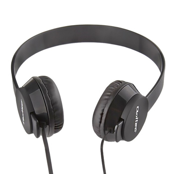 Qoltec 50811 Kopfband Binaural Verkabelt Schwarz Mobiles Headset