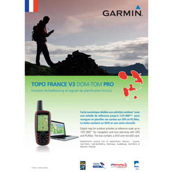 Garmin TOPO France v3 DOM-TOM PRO, microSD/SD
