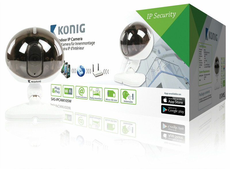 König SAS-IPCAM105W IP security camera Indoor Black,White security camera