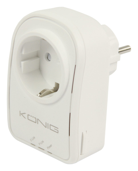 König CS500PLCPT100 500Mbit/s Ethernet LAN White 1pc(s) PowerLine network adapter