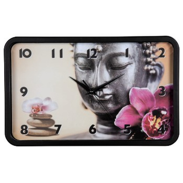 Hama Buddha Flower Quartz wall clock Rectangle Black
