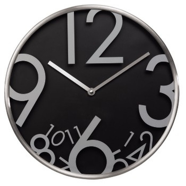 Hama AG-300 Quartz wall clock Круг Черный, Cеребряный