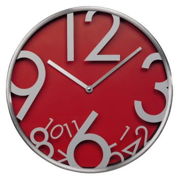 Hama AG-300 Quartz wall clock Круг Красный, Cеребряный
