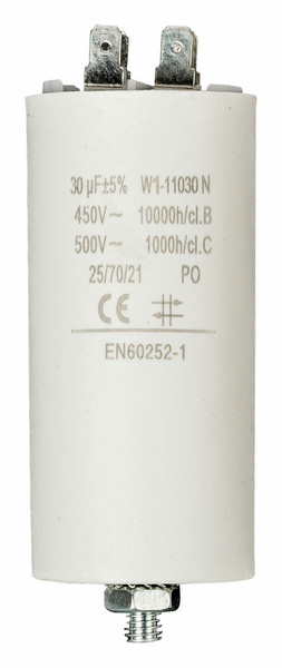 Fixapart W1-11030N Fixed  capacitor Cylindrical White capacitor