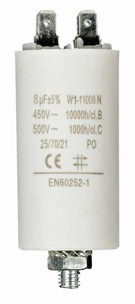 Fixapart W1-11008N Fixed  capacitor Cylindrical White capacitor