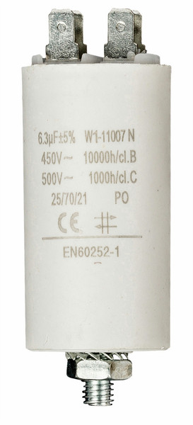 Fixapart W1-11007N Fixed  capacitor Zylindrische Weiß Kondensator