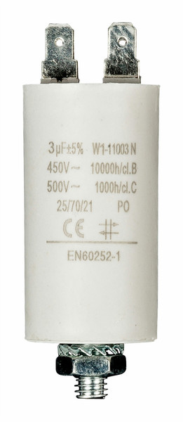 Fixapart W1-11003N Fixed  capacitor Zylindrische Weiß Kondensator