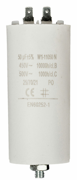 Fixapart W1-11050N Fixed  capacitor Cylindrical White capacitor