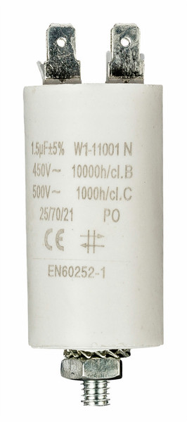 Fixapart W1-11001N Fixed  capacitor Cylindrical White capacitor