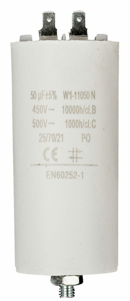 Fixapart W1-11040N Fixed  capacitor Cylindrical White capacitor