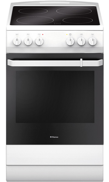 Hansa FCCW54009 Freestanding Ceramic hob A-20% Black,White cooker