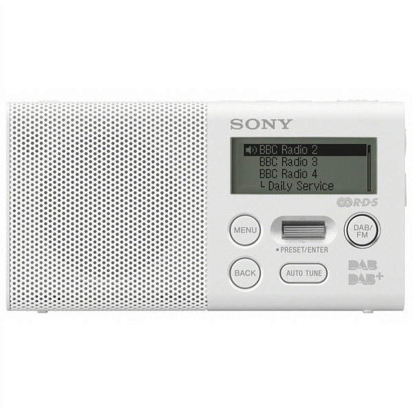 Sony XDRP1DBPW.CE7 Портативный Цифровой Белый радиоприемник