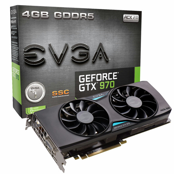 EVGA 04G-P4-3975-KR GeForce GTX 970 4ГБ GDDR5 видеокарта