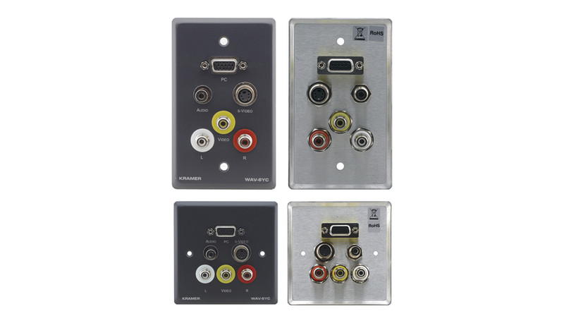 Kramer Electronics WAV-6YC Grey switch plate/outlet cover