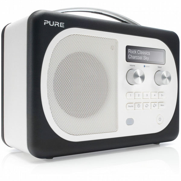 Pure Evoke D4 Mio Tragbar Digital Holzkohle, Weiß Radio