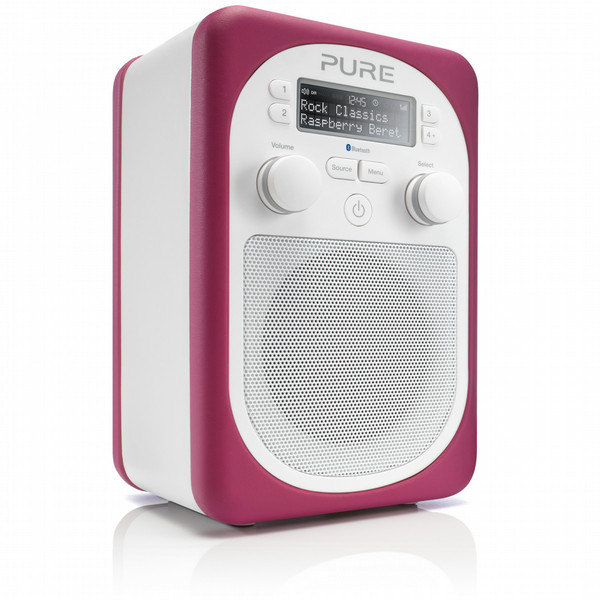 Pure Evoke D2 Mio Портативный Цифровой Пурпурный, Белый радиоприемник