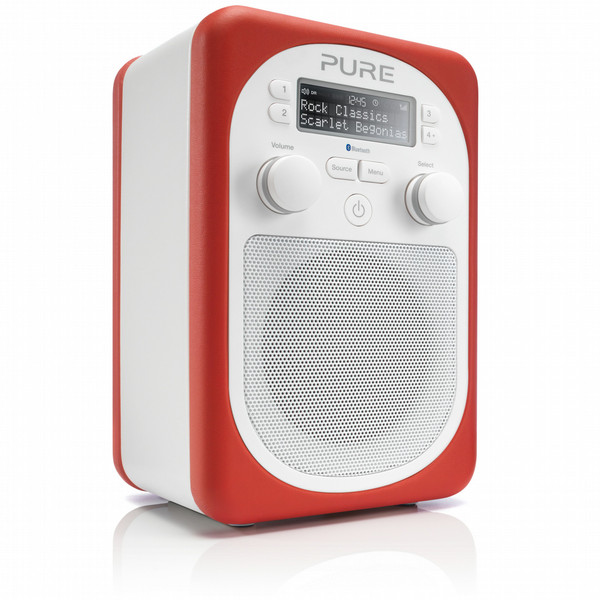 Pure Evoke D2 Mio Портативный Цифровой Красный, Белый радиоприемник