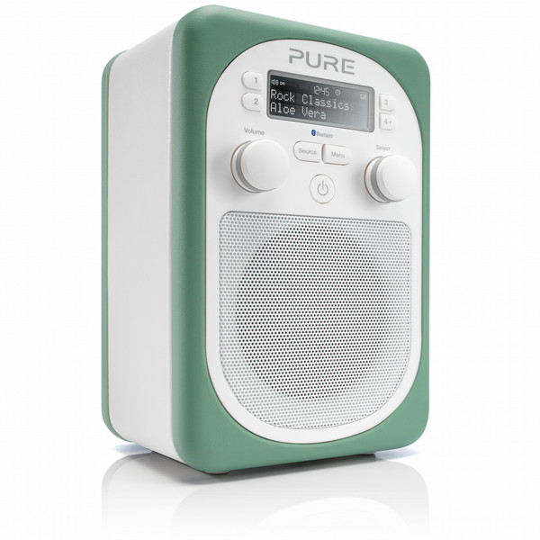 Pure Evoke D2 Mio Портативный Цифровой Зеленый, Белый радиоприемник