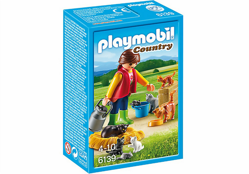 Playmobil Country Woman with Cat Family