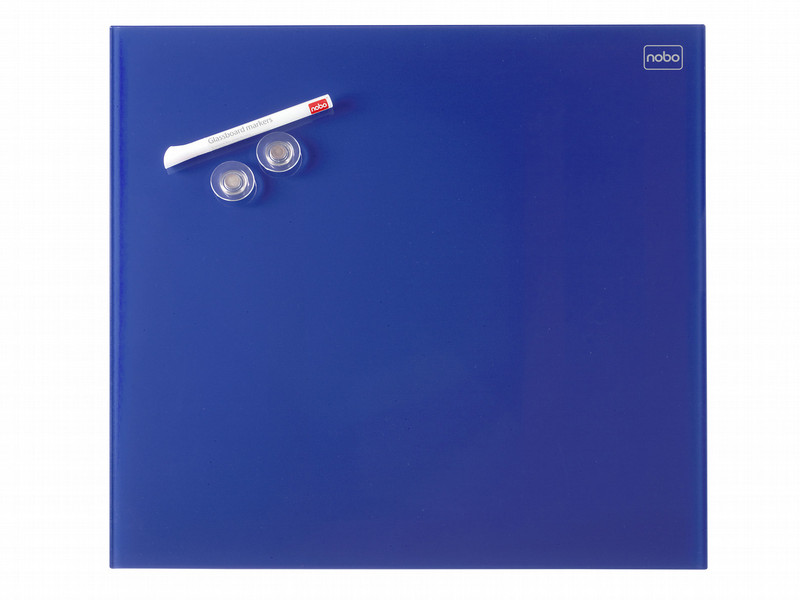 Nobo Diamond Glass Board Magnetic Blue 300x300mm Retail Pack