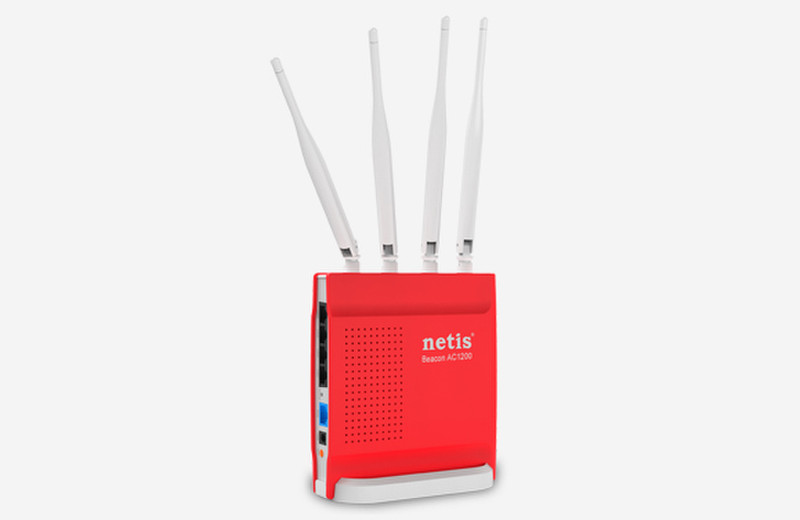 Netis System WF2681 Dual-band (2.4 GHz / 5 GHz) Gigabit Ethernet Rot, Weiß WLAN-Router